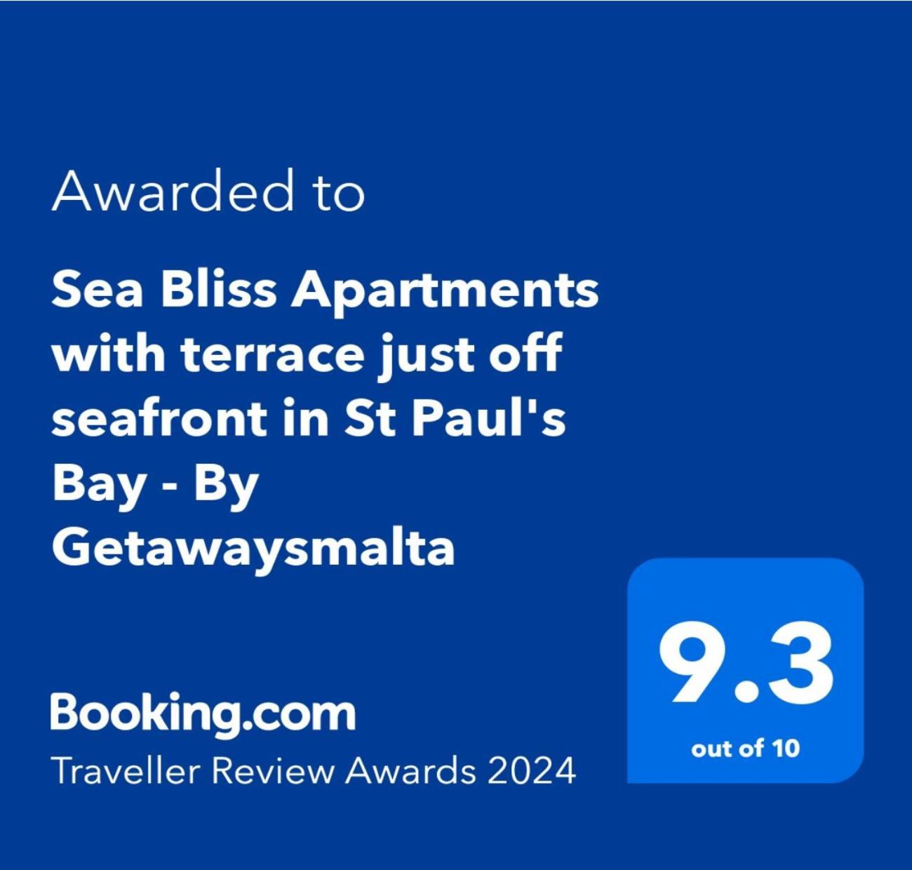 Sea Bliss Apartments With Terrace Just Off Seafront In St Paul'S Bay - By Getawaysmalta San Pawl il-Baħar Eksteriør billede